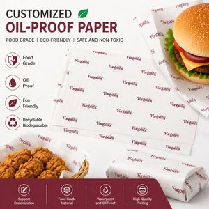 Customized Logo Printing Food Grade Disposable <b>Baking</b> Oil Proof Greaseproof <b>Parchment</b> Sandwich Hamburger Bread Packaging Paper - Product Image 1