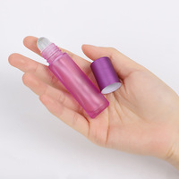 Parfüm-Rollerflasche 5ml 10ml Schraubverschluss Ätherisches Öl Glasflasche Zylinderform mit Mattiertem Farbdesign