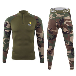 Ensemble de sous-vêtements thermiques en polaire camouflage pour homme DF ESDY 173, pour sports de plein air et cyclisme - Product Image 1