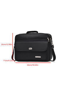 Hot Sale Oxford Portable Business Large Capacity Waterproof Polyester Travel Messenger Tote Zipper Closure Black <b>Laptop</b> <b>Case</b> Bag - Product Image 2