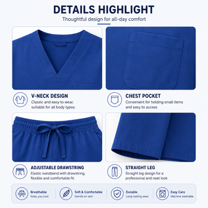 Set di Uniformi Ospedaliere per Medici e Dentisti - Unisex in Tessuto Lavorato a Maglia Spandex/Poliestere Senza Cuciture XL - Product Image 3