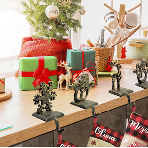 <span class=keywords><strong>Crochet</strong></span> mural <span class=keywords><strong>flocon</strong></span> de <span class=keywords><strong>neige</strong></span> de Noël - Porte-manteau décoratif rétro en métal pour manteaux, chapeaux et décorations de fêtes - Product Image 4