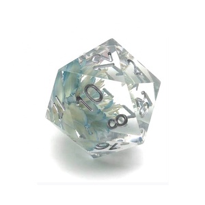 Petit MOQ 7 pièces, dés à arêtes vives en résine transparente à motif floral, polyédriques pour jeux de table DND <span class=keywords><strong>5E</strong></span> - Product Image 2