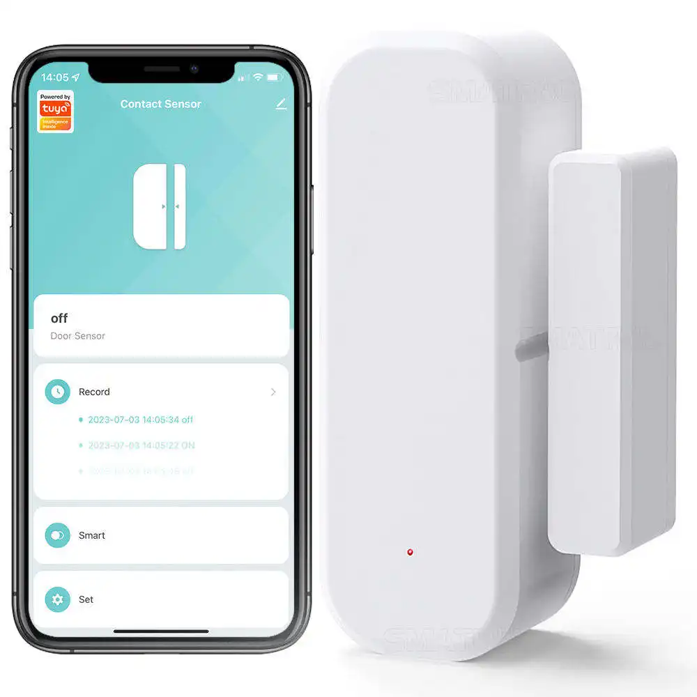 Smart Life Security Door Magnet Alarme Abrir Fechar APP Smart Tuya WiFi Door Sensor Para Portas Janela