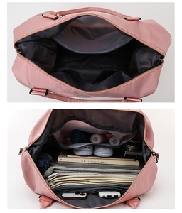 Bolso de gimnasio de poliéster personalizado para mujer, bolsa de expansión escalable, 6 colores, 2 tamaños, impermeable, Rosa - Product Image 6