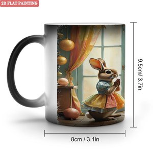 <b>Study</b> <b>Desk</b> Minimalist 11oz Frosted Black Ceramic Heat Changing Magic Mug - Product Image 1