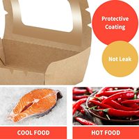 Boîte à lunch en papier kraft avec fenêtre, impression personnalisée, boîte à emporter pour aliments