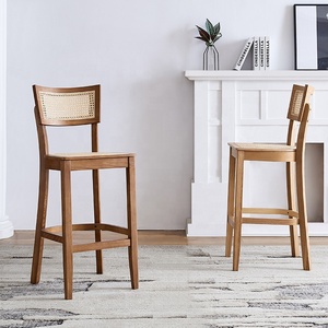 Contemporary Modern <strong>Bar</strong> Stools Luxury Wooden Rattan Minimalist Aviation Restaurant <strong>Breakfast</strong> <strong>High</strong> <strong>Chairs</strong> <strong>for</strong> Counter <strong>Bar</strong> Stool - Product Image 3