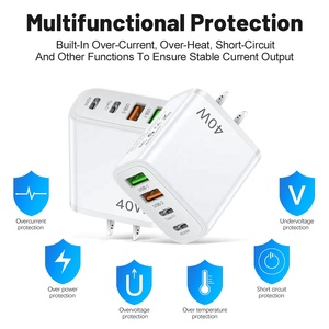 Nouveau <span class=keywords><strong>Adaptateur</strong></span> <span class=keywords><strong>secteur</strong></span> USB 40W Type C Charge rapide Chargeur mural de téléphone portable 25W PD Type C 4 Interface pour Xiaomi <span class=keywords><strong>iPhone</strong></span> 14 13 12 - Product Image 6