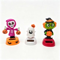 Figurines de voiture dansantes et oscillantes en plastique écologiques à énergie solaire pour Halloween, jouets décoratifs promotionnels, Jour des Morts