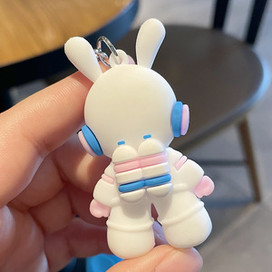 Porte-clés photo numérique 3D en PVC GN Space Rabbit Astronaut, pendentif mignon de dessin animé, décoration à suspendre pour sac, Année du Lapin, Street - Product Image 3