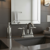 Robinet de salle de bain en laiton sans plomb cUPC, chromé, mitigeur de lavabo 3 trous à montage large pour projets hôteliers de luxe aux États-Unis