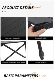 High Quality Custom Detachable Adjustable Aluminum Portable BBQ Dining <strong>Table</strong> <strong>Kitchen</strong> Garden <strong>Camping</strong> Outdoor Park Folding Modern - Product Image 3