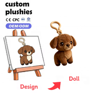 Porte-clés personnalisé en peluche douce avec personnage animal mignon, mascotte sur mesure avec impression de logo pour événements marketing