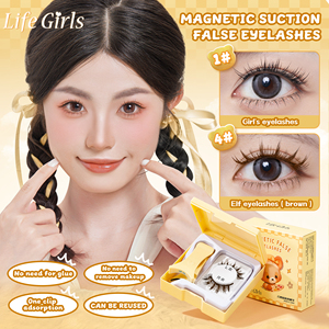 LIFE GIRLS <span class=keywords><strong>Faux</strong></span> <span class=keywords><strong>cils</strong></span> magnétiques minces naturels Réutilisables Doux Réaliste Confortable Bande souple Léger Respirant - Product Image 2