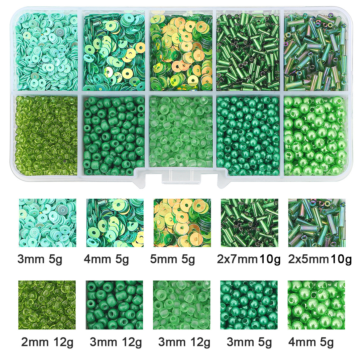Vert x 10 compartiments