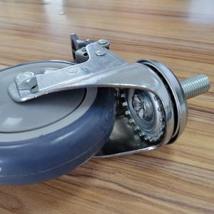 5 polegada 125mm Swivel Brake <span class=keywords><strong>Heavy</strong></span> Duty Rodízio Rodas para Macas - Product Image 5