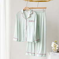 Pyjama une pièce de luxe en satin pour femmes, solide avec lettre brodée en cœur, style décontracté, nouvelle collection