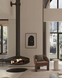 Cheminée à éthanol murale suspendue et poêle flottante d'intérieur en acier au carbone, design contemporain, chauffage pour villas ou hôtels - Product Image 5