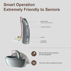 高度なデジタル充電式調整可能<span class=keywords><strong>2</strong></span>チャンネル補聴器高齢者向け優れた騒音低減技術長持ち - Product Image 6