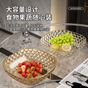 Luxury Fruit Platter Transparent Gold Round PP <b>Material</b> High Quality Durable For Home Living Room Coffee Table Snack Stand - Product Image 4
