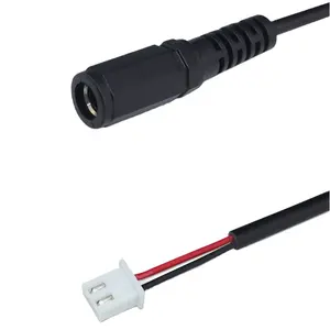 Customized Dc Power Cable 5.5*2.1mm Dc Barrel Jack To Jst Xh2.54 2pin Female Connector For Battery Charging