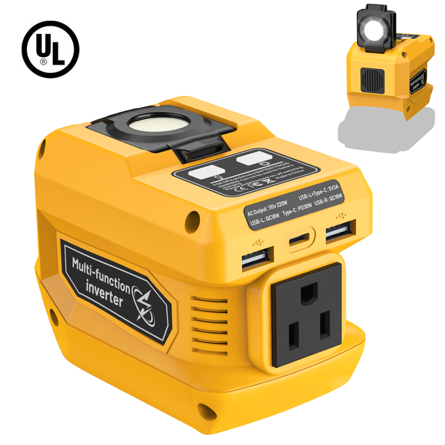 Factory Price 110V Power Inverter Compatible with Dewalt 18V 20V Battery with Multiple Ports Battery Inverter All-in-one Camping