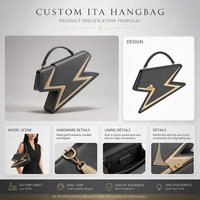 Fournisseur de sacs à main personnalisés, acceptant la création d'échantillons selon les motifs des clients, sac bandoulière Ita, logo personnalisé, commande en gros