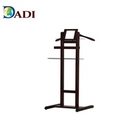 Cintres de sol verticaux en bois dur Cintres pour vêtements de direction Valet Rack Bar à pantalons Barre de traction et porte-chaussures Porte-manteau en acajou pour hôtel