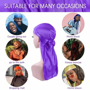 Personnalisé Durag Durags Soie Hommes Satin Queue Couvre-chef Soyeux Femmes Foulard Cap Élastique Wrap Caps Cheveux Do Chiffons Coiffe Dormir - Product Image 4
