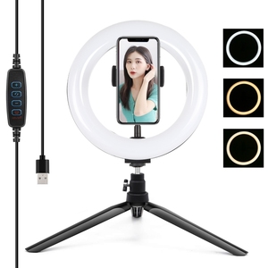 PULUZ Lampe LED USB Dimmable 3 Modes à Double Température de Couleur 7,9 Pouces avec Support Trépied et Pince Téléphone pour Vlogging et Photographie Beauté - Product Image 2