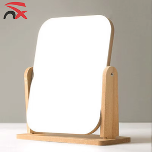 Nuoxin Factory Wholesale Rectangle Superior 360-degree Rotation Wooden Table Desktop Makeup Mirror
