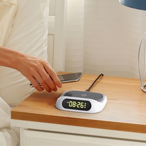 Tốt nhất sản phẩm bán chạy 2023 kỹ thuật số Đồng hồ báo thức sạc không dây nhanh chóng sạc không dây đứng phong cách mới sạc không dây - Product Image 6