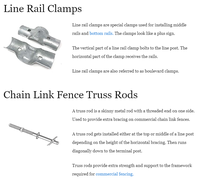 Accessoires de clôture à mailles galvanisés à chaud et revêtus de PVC Pinces à mailles de chaîne/raccords de clôture à mailles de chaîne.