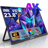Moniteur portable Innoview 23,8 pouces 4K UHD 100 SRGB avec USB C HDMI pour ordinateur de bureau, ordinateur portable et utilisation de jeux