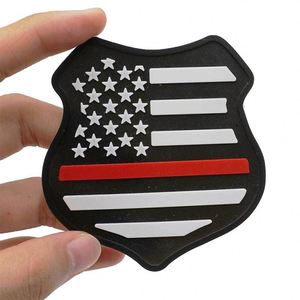 Patchs en caoutchouc PVC personnalisés 3D souples, gaufrés à chaud, motif drapeau américain, avec logo et Velcro pour vêtements - Product Image 1