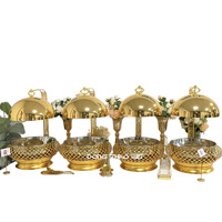Nouveau Réchaud de Buffet en Acier Inoxydable Doré Poli, Style Moyen-Orient et Afrique, pour Traiteur en Libre-Service et Mariages