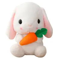 Mainan Mewah Telinga Panjang Kelinci Lobak Boneka Kelinci Kecil Putih Bantal
