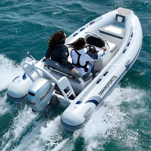 14ft 420cm coque en aluminium RIB Bateau de sauvetage PVC hypalon gonflable Bateau à rames rigide - Product Image 6