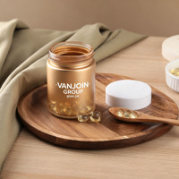 Pot en verre hermétique à large ouverture, couleur personnalisée, avec logo sur mesure, pour l'emballage de pilules, de capsules et de compléments alimentaires.