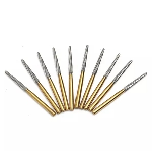 10 Piece Dental Endo Z Burs - Carbide Tungsten Surgical Drill Set With Friction Grip