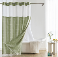 Rideau de douche en polyester écologique anti-moisissure, imperméable et lavable en machine, avec doublure à clipser, style ferme verte, 71x74 pouces
