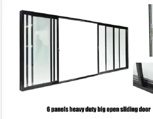 EEHE New Design Exterior Glass Door With 3 Rail 3 Panels Sliding Glass Door Stacker Door