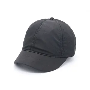 Adjustable soft short bill visor curved hat blank plain waterproof nylon custom short brim baseball cap hat