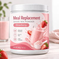 Poudre de substitut de repas à la fraise OEM aux herbes chinoises, mélange de protéines de lactosérum riche en protéines, faible en gras, facile à mélanger, 400g