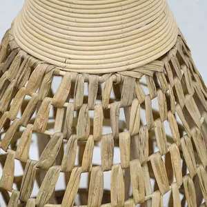 HotTrend Home Decor Wholesale Woven Straw Water Hyacinth Nordic Vase Handmade Rattan Bamboo Big Tall Flower Vase For Tabletop