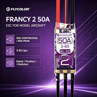 Flycolor Francy2 50A 3-6S LiPo BL32 Contrôleur de vitesse électronique sans balais (ESC) mini pour avions RC à voilure fixe et drones de course