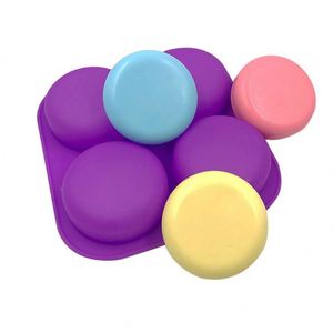Wholesale 4 Cavity Round Silicone <b>Mold</b> for <b>Candle</b> Soap Chocolate Candy Cake - Product Image 5