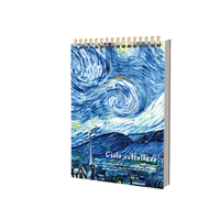 Carnet de notes personnalisé A4 pour peinture à l'huile, carnet de croquis artistique portable épaissi avec spirale métallique supérieure