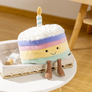 Peluche de la série Gâteau d'Anniversaire, Poupée Gâteau Arc-en-ciel, Gâteau Fraise Amusant, Cadeau d'Anniversaire pour Enfants et Filles - Product Image 3